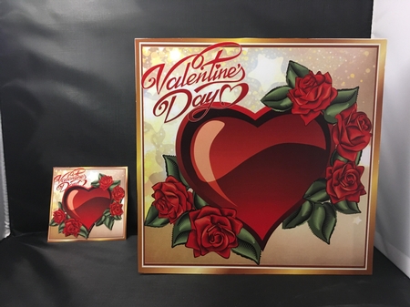 pretty red heart and red roses for valentines 8x8 by pauline inglis