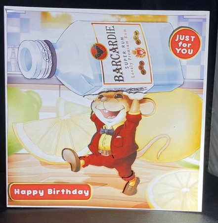 Mr Rum Mouse 8x8 Quick Card by pauline inglis