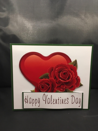 Heart and Roses Valentine Quick Card by pauline inglis
