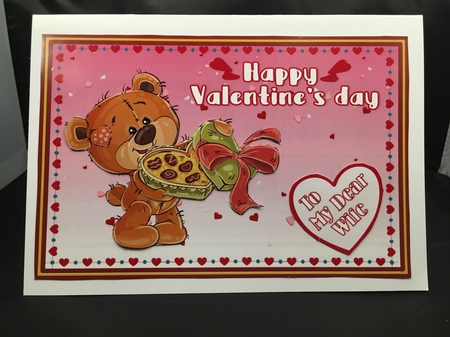 Valentine Teddy With Chocolates by pauline inglis