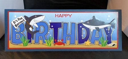 Birthday Sharks BIRTHDAY large dl by pauline inglis