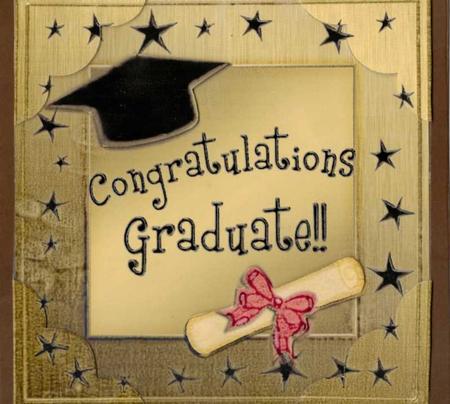 8 x 8 Congratulations Graduate Scalloped Corner Topper by pauline inglis