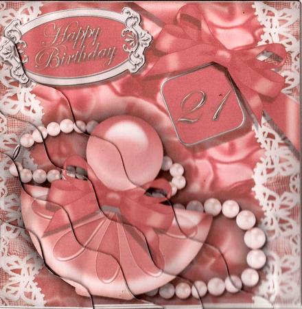 21st Perfume Lace N Pearls Wavy Corner Side Stacker Topper by pauline inglis