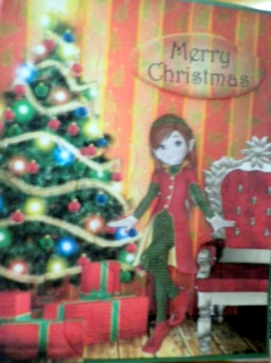 Santa's Little Helper - Decoupage Stacker Card by pauline inglis