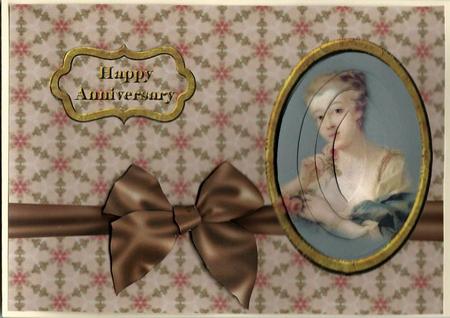 Anniversary Victorian Lady Card Front by pauline inglis