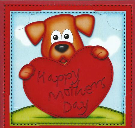 8 x 8 Rusty Dog's Mothers Day Heart Scalloped Topper by pauline inglis