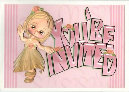 Cute Little Girl Invitation Card by pauline inglis