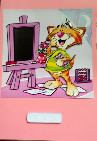 Clever Cat 8x8 Quick Card by pauline inglis