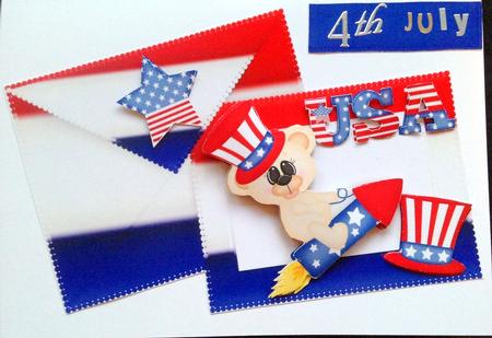 4th July Independance Day on Card and Envelope by pauline inglis