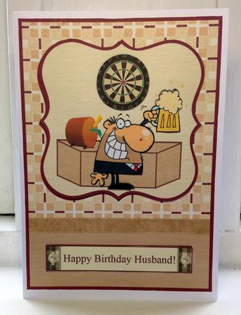 Beer Man Pub Birthday Husband Topper & Decoupage by pauline inglis