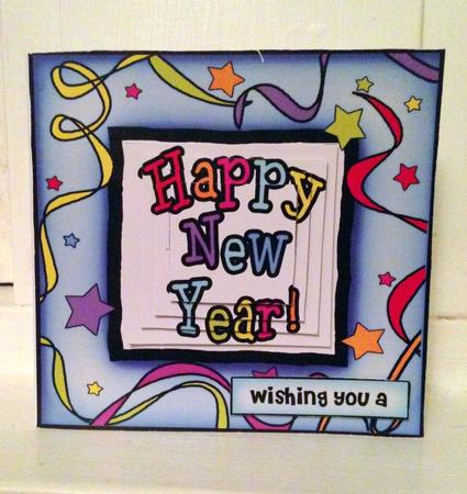 Happy New Year Quick Card with Pyramage by pauline inglis