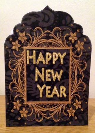 Black and Gold Happy New Year Elegant Top by pauline inglis