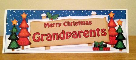 Large Dl Xmas Grandparents Trees Signpost 3D Decoupage by pauline inglis