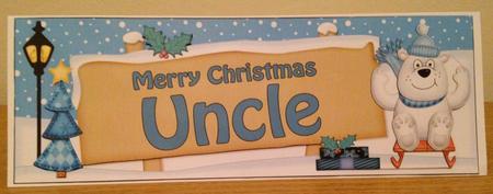 Xmas Uncle Polar Bear Signpost Large Dl Easicut 3D Decoupage by pauline inglis