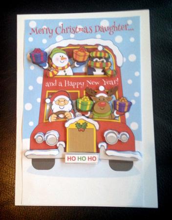 Merry Christmas Daughter Festive Yule Bus by pauline inglis
