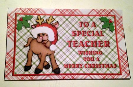 To a Special Teacher Merry Christmas Chocolate Bar Wrapper by pauline inglis