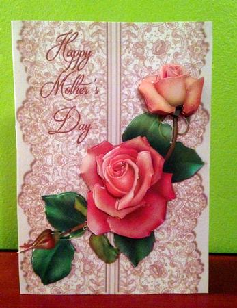 Roses on Lace - Pink on Pink - Mothers Day by pauline inglis