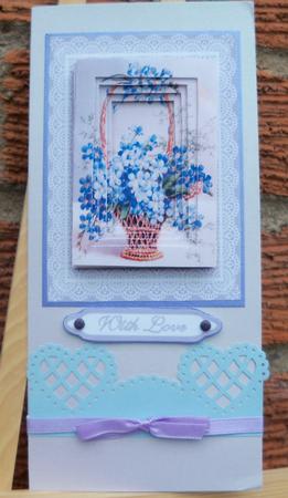 Forget Me Not - Inverted Pyramid Card Topper by Pauline Worthington