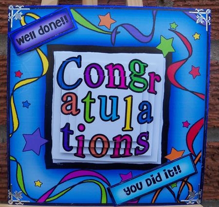 Congratulations Quick Card with Pyramage by Pauline Worthington
