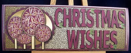 Modern Christmas Trees Christmas Wishes Large Dl by Pauline Worthington