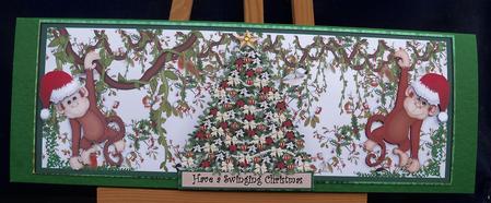 Swinging Christmas Monkeys by Pauline Worthington