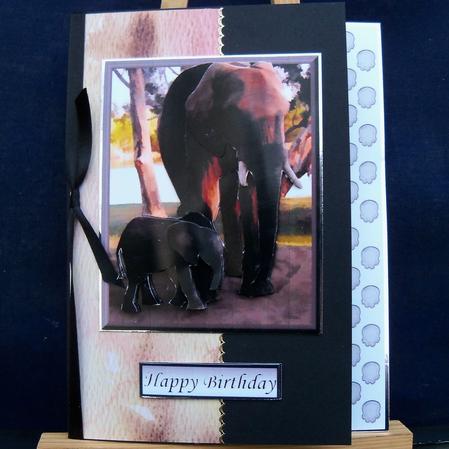 African Elephant & Baby 3D Decoupage Featured Gallery Photo
