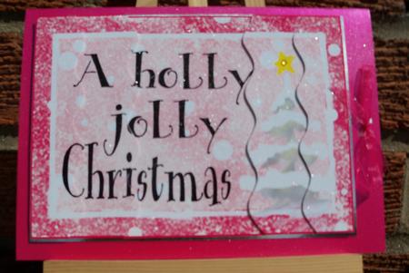 Christmas Greeting Wavey Edged Side Stacker by Pauline Worthington