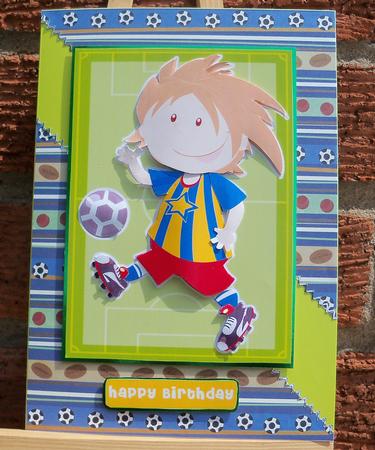 Football/soccer Kid Blue by Pauline Worthington