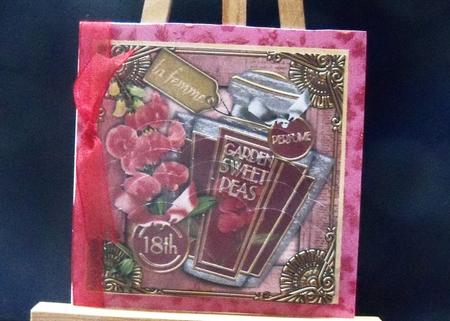 Sweet Peas Perfume 5in Scalloped Bottom Stacker by Pauline Worthington