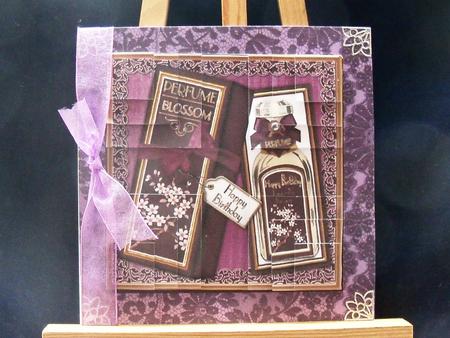 Plum Blossom Perfume Birthday Box 5in Corner Stacker by Pauline Worthington