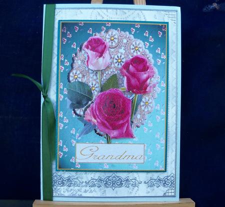 Grandma Card Roses Decoupage by Pauline Worthington