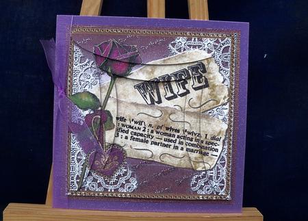 Plum Rose Wife Birthday Spiral Rounded Edge Stacker by Pauline Worthington