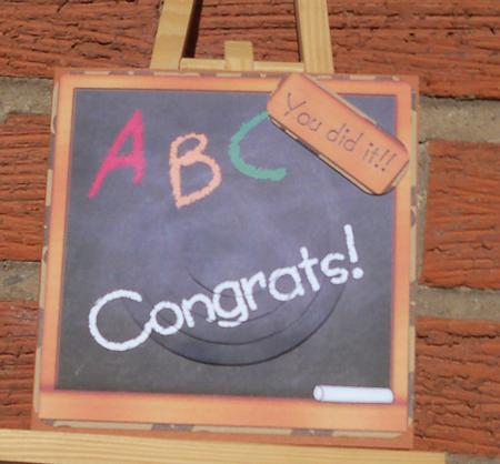 Congrats!! Blackboard Quick Card with Circle Pyramage by Pauline Worthington