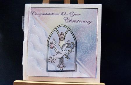 Christening Wavy Corner Side Stacker Topper by Pauline Worthington