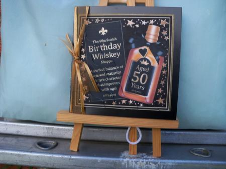 50th Birthday Whisky Wavy Corner Side Stacker Topper by Pauline Worthington