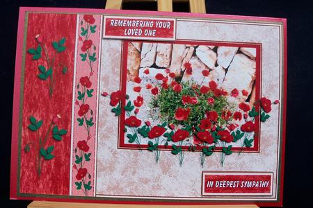 Red Poppies Sympathy Card by Pauline Worthington