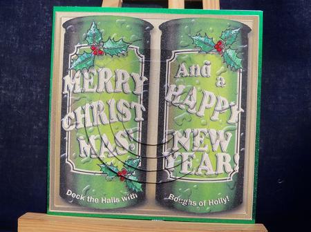 Christmas Beer Cans Circle Pyramage Topper by Pauline Worthington