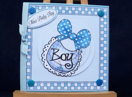 New Baby Boy Quick Card with Circle Pyramage by Pauline Worthington
