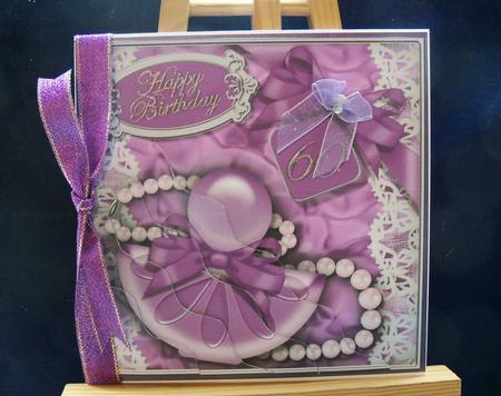 60th Birthday Perfume Lace N Pearls Wavy Corner Side Stacker by Pauline Worthington