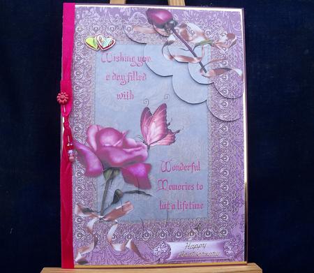 Rose Butterfly & Lace Duo Corner Stacker with Verse by Pauline Worthington