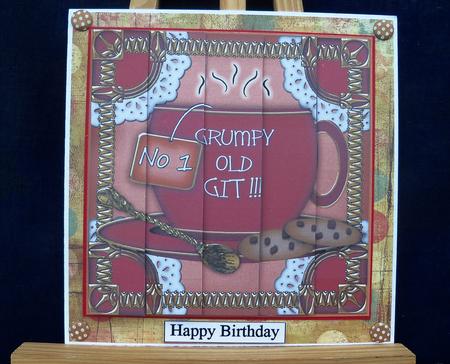 Grumpy Old Git Cuppa 5in One Side Stacker by Pauline Worthington