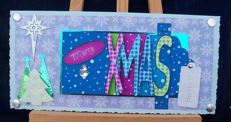 Xmas Word Waterfall Card in Joy Colours by Pauline Worthington