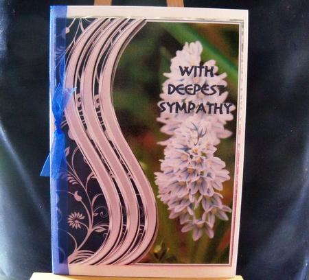 Deepest Sympathy Squill with Wavy Edge Decoupage by Pauline Worthington