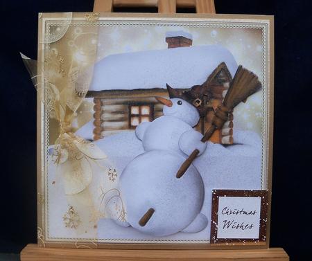 Snowman Card Front by Pauline Worthington
