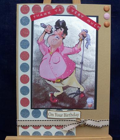 Club Singer Dude Decoupage Sheet. by Pauline Worthington