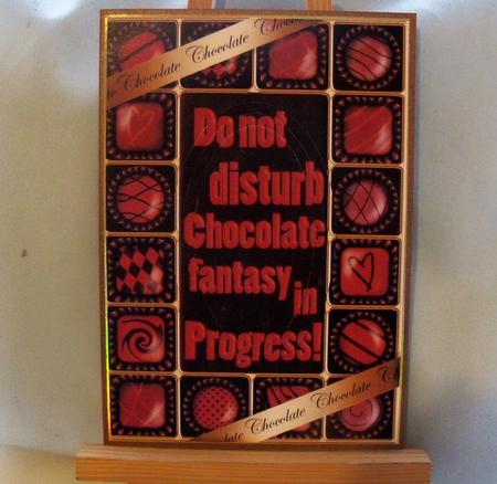 A5 Chocolate Greetings Oval Pyramage Topper by Pauline Worthington