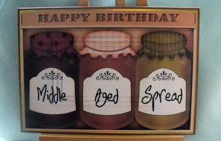 A5 Novelty Middle Aged Birthday Jams N Chutney Pyramage by Pauline Worthington