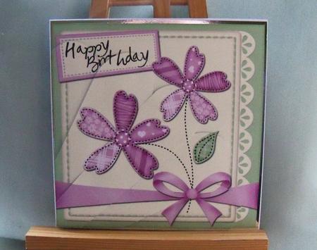 Birthday Flowers N Lace Fan Pyramage Topper by Pauline Worthington