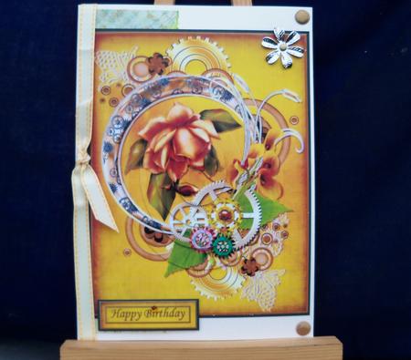 Burnished Rose Steampunk Oval Pyramid by Pauline Worthington