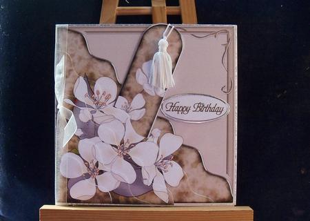 Apple Blossom Quick Card with Corner Side Stacker Pyramage by Pauline Worthington